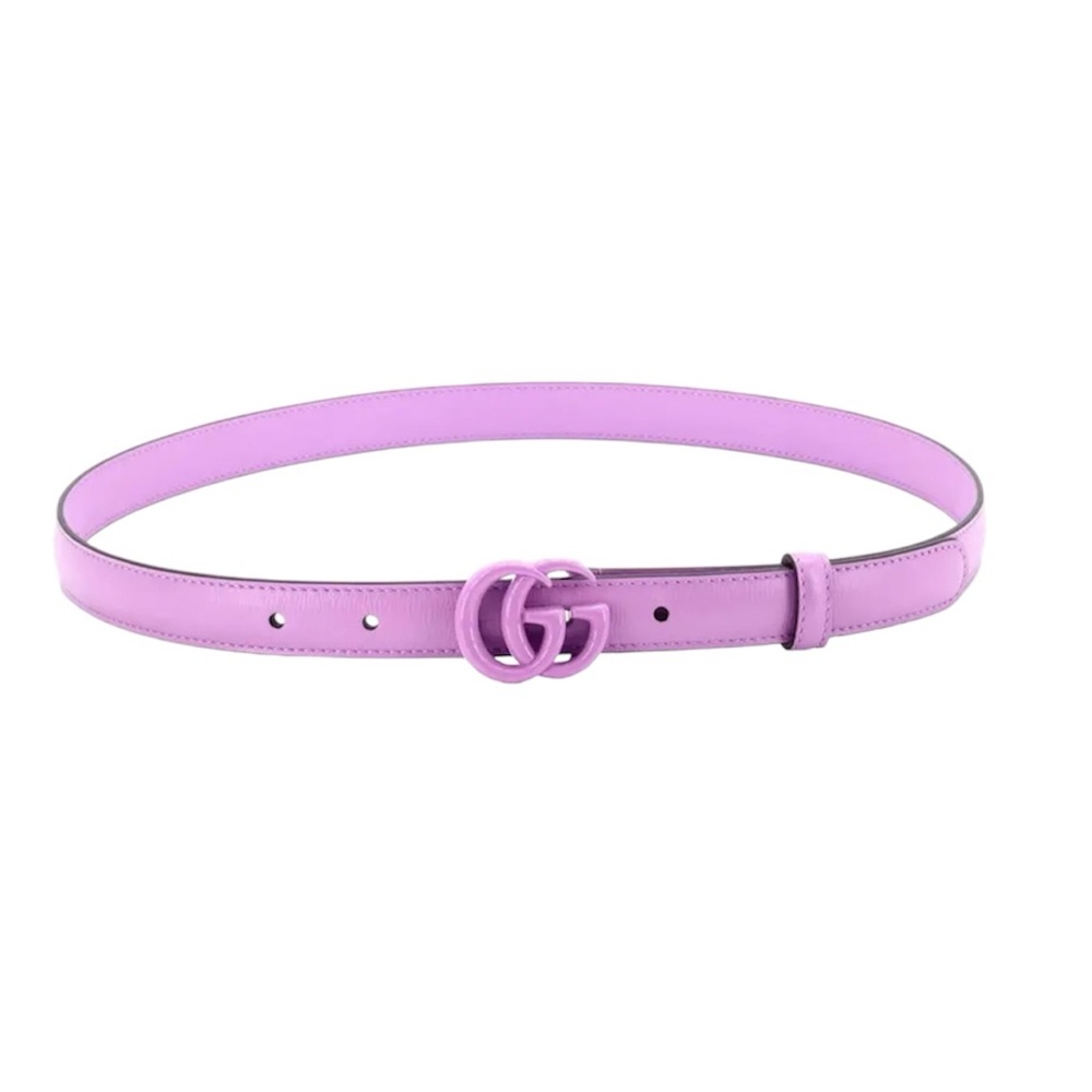 NWT Authentic Gucci GG Marmont Enamel Buckle Belt Lilac / Azalea – Size 100 L/XL